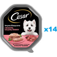 Produktbild von CESAR Nassvollnahrung für ausgewachsene Hunde Paté mit Kalb und Geflügel 14 x 150 g - 14 x 150 g