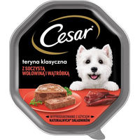 Produktbild von Cesar Nassvollnahrung Paté für ausgewachsene Hunde mit Rind und Huhn ohne Farb- und Aromastoffe sowie ohne Zucker 150 g - 6 x 150 g