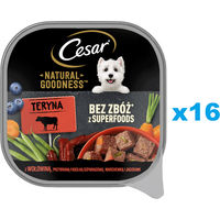 Produktbild von CESAR Natural Goodness Hundefutter Schalen mit Rind und Schwein in Sauce, getreidefrei, 16x100 g - 16 x 100 g