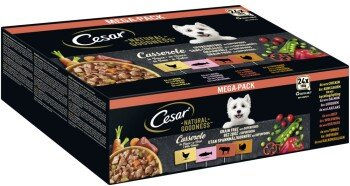Cesar Natural Goodness Hundefutter Stückchen in Sauce Multipack 24 x 100g Getreidefrei Adult Huhn Lachs Rind Truthahn - 24 x 100 g – Bild 1 von 4