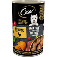 Produktbild von Cesar Natural Goodness Nassfutter für ausgewachsene Hunde Huhn Pastete getreidefrei 12 x 400g - 12 x 400 g