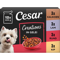 Produktbild von Cesar Selectie Hundefutter Stückchen in Gelee Huhn und Rind 12 x 100 g