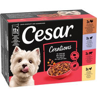 Produktbild von Cesar Selektion Hundefutter Stückchen in Gelee Huhn und Rind Adult 48 x 100 g