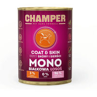 Produktbild von CHAMPER Coat Skin Hundefutter Lachs Monoprotein Stückchen in Sauce getreidefrei 400 g - 400 g