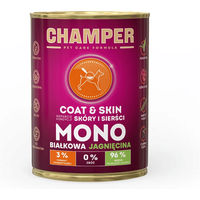 Produktbild von CHAMPER Coat Skin Hundefutter Lammfleisch-Monoprotein Stückchen in Sauce getreidefrei hypoallergen 400 g