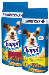 Produktbild von Chappi Hundefutter Mix Geflügel mit Gemüse und Rindfleisch mit Geflügel und Gemüse 27kg - 2 x 13,5 kg