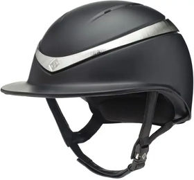 Charles Owen Halo Luxe Reithelm aus Leder Schwarz/Platin Größe 55-58 cm – Bild 1 von 5