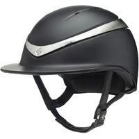 Produktbild von Charles Owen Halo Luxe Reithelm aus Leder Schwarz/Platin Größe 55-58 cm