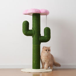 Cheermonde Kaktus-Kratzbaum für Katzen 90 cm mit Liegefläche – Bild 1 von 1