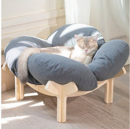 CheerPals Katzenbett und Hundekorb in Blumenform Grau aus Polyester für erwachsene Tiere – Bild 1 von 3
