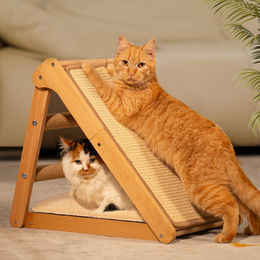 CheerPals Kratzbrett für Katzen aus Buchenholz und Sisal faltbar 51 x 36 x 45 cm – Bild 1 von 1