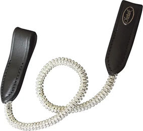 Produktbild von Chetak Stirnband mit Crystal-Kette für Pferde in Schwarz und Silber mit Metallbesatz Größe M