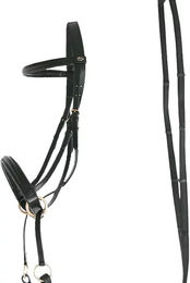 Produktbild von Chetak Zaumzeug Clencher Croisé für Ponys aus Gummi in Braun oder Schwarz