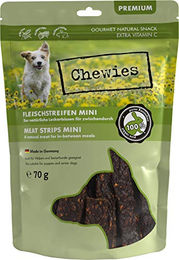 Chewies Fleischstreifen MINI Hundeleckerli aus 100 % Kaninchenfleisch, getrocknete Kaninchen-Sticks für kleine Hunde, monoproteinisch und ohne Konservierungsstoffe, 70 g - 70 g – Bild 1 von 5