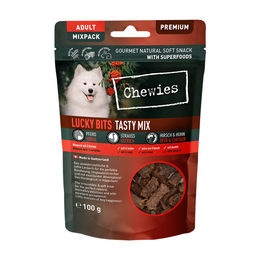Chewies Lucky Bits Tasty Mix Hundeleckerli Adult getreidefrei mit hohem Fleischanteil ohne Zucker 100 g - 3 x 100 g – Bild 1 von 8