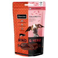 Produktbild von Chewies SALAMETTI Belohnungssnack Rind & Herz getreidefrei ohne Zucker mit hohem Fleischanteil 60 g