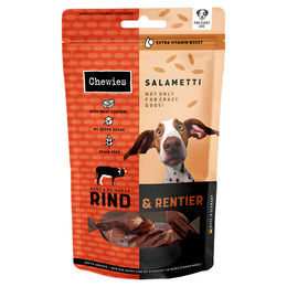 Produktbild von Chewies Salametti Belohnungssnack Rind und Rentier mit hohem Fleischanteil 60 g
