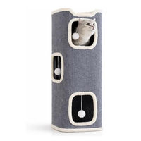 Produktbild von CHI Professional Kratztonne für Katzen in Grau mit 3 Ebenen und Spielbällen 86cm hoch