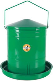 Chick'A Automatischer Geflügelfutterautomat mit Zahnstange aus Metall für Hühner und Wachtel 20l Grün - 20 l – Bild 1 von 3