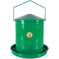 Produktbild von Chick'A Automatischer Geflügelfutterautomat mit Zahnstange aus Metall für Hühner und Wachtel 20l Grün - 20 l