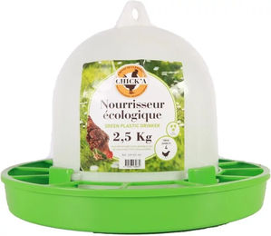 Chick'A Bio Futterautomat für Hühner und Wachteln weiß-grün 2,5 kg – Bild 1 von 4