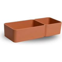 Produktbild von Chick'A Doppel-Futterbehälter für Kaninchen aus Kunststoff in Beige und Orange