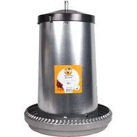 Produktbild von Chick'A Emaillierte Trichter-Futterkrippe für Geflügel aus Metall in Grau/Silber - 25 l