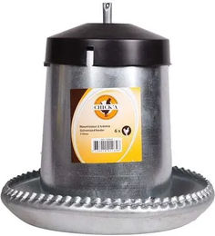 Produktbild von Chick'A Emaillierte Trichter-Futterstelle aus Metall für Geflügel Silber