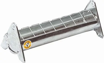 Chick'A Futtertrog für Geflügel aus verzinktem Metall mit beweglichem Gitter – Bild 1 von 2