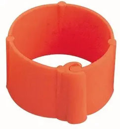 Produktbild von Chick'A Geflügelclipringe für Hühner aus Kunststoff, Orange, 16mm Durchmesser, 100 Stück