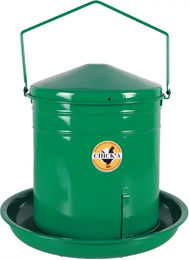 Chick'A Horizontal Futterautomat für Hühner und Wachteln 10 l Grün aus Metall - 10 l – Bild 1 von 5