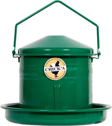 CHICK'A Horizontaler Geflügel-Futterautomat 3l mit Zahnstange aus Metall in Grün - 3 l – Bild 1 von 2