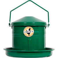 Produktbild von CHICK'A Horizontaler Geflügel-Futterautomat 3l mit Zahnstange aus Metall in Grün - 3 l