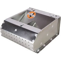 Produktbild von Chick'A Kaninchen-Futtertrog mit Trichter und 2 Abteilungen aus Metall in Silber
