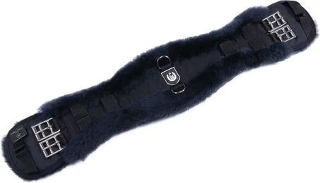 Christ Anatomischer Lammfell Konturgurt für Pferde Schwarz Grau 80 cm – Bild 1 von 5