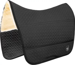 CHRIST Dressur Schabracke Champ für Pferde Iberica Plus aus Wolle in Schwarz und Natur – Bild 1 von 4