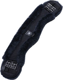 Christ Lammfell Mondgurt anatomischer Dressurgurt Kurzgurt für Pferde Schwarz-Anthrazit 85 cm – Bild 1 von 3