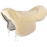 Produktbild von Christ Laramie Western-Sattelsitzbezug aus Lammfell in Beige für Warmblutpferde