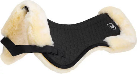 Christ Ultra Sattelpad mit Rand für Warmblut in Schwarz/Natur aus Wolle – Bild 1 von 6