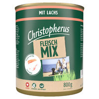 Produktbild von Christopherus Fleischmix Huhn und Lachs Stückchen in Sauce für Katzen Adult 6x 800g - 6 x 800 g