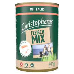 Christopherus Fleischmix Lachs und Huhn Stückchen in Sauce für Katzen Adult 6x 400 g - 6 x 400 g – Bild 1 von 2