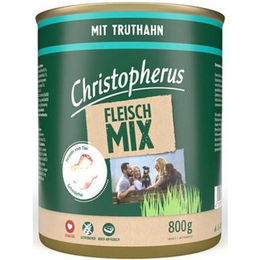 Christopherus Fleischmix Truthahn und Huhn für Hunde Adult 6x 800g mit hohem Fleischanteil - 6 x 800 g – Bild 1 von 3