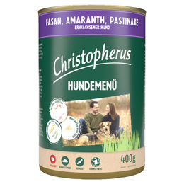 Christopherus Hundemenü Adult mit Fasan und Huhn in Sauce, glutenfrei, 6x 400 g - 6 x 400 g – Bild 1 von 3