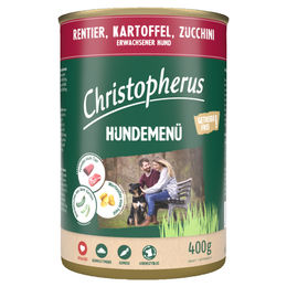 Christopherus Hundemenü Adult mit Rentier und Rind in Sauce, hoher Fleischanteil, 6 x 400 g - 6 x 400 g – Bild 1 von 3