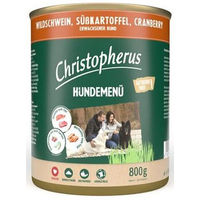Produktbild von Christopherus Hundemenü Adult mit Wildschwein und Rind Stückchen in Sauce getreidefrei glutenfrei 6x800 g - 6 x 800 g