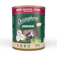 Produktbild von Christopherus Hundemenü Rentier mit Kartoffel und Zucchini 12x800g für alle Altersstufen und Größen