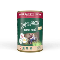 Produktbild von Christopherus Hundemenü Rentier mit Kartoffel und Zucchini 24x400g