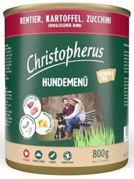 Christopherus Hundemenü Rentier mit Kartoffel und Zucchini Stückchen in Sauce 6x800g - 6 x 800 g – Bild 1 von 4