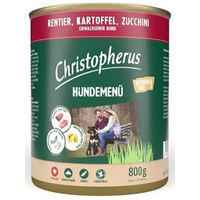 Produktbild von Christopherus Hundemenü Rentier mit Kartoffel und Zucchini Stückchen in Sauce 6x800g - 6 x 800 g