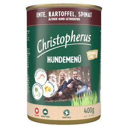 Produktbild von Christopherus Hundemenü Senior mit Ente und hohem Fleischanteil Stückchen in Sauce 6x 400 g - 6 x 400 g